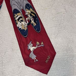 Mad Magazine Men’s Dress Tie Size 57” 3.5” Red Mad Motif Business Formal